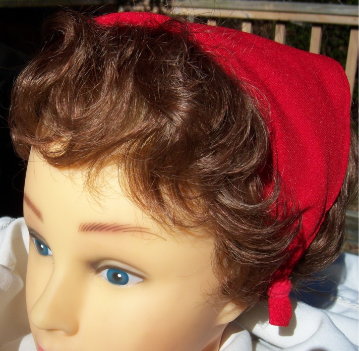 Red Broadcloth Bandana Hat